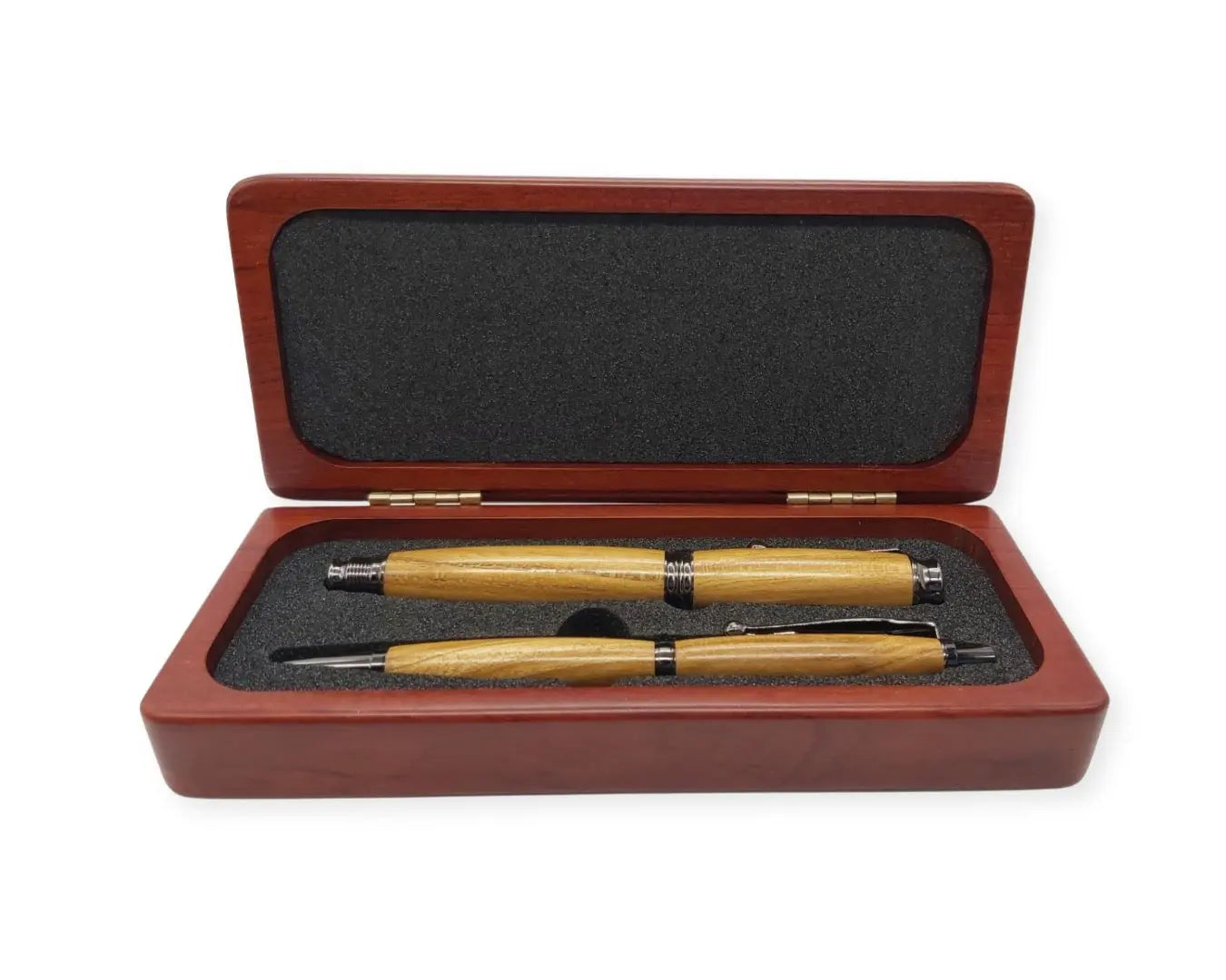 Rollerball and pencil set in Dartmoor Laburnum. DevonPens