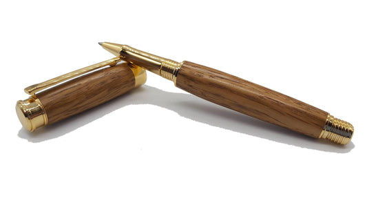 Rollerball pen handmade in Brown Oak DevonPens