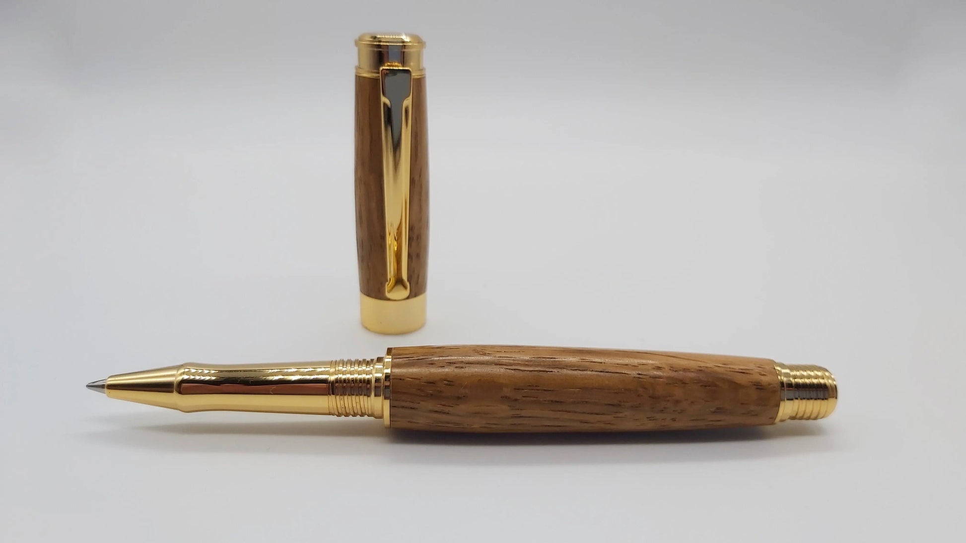 Rollerball pen handmade in Brown Oak DevonPens