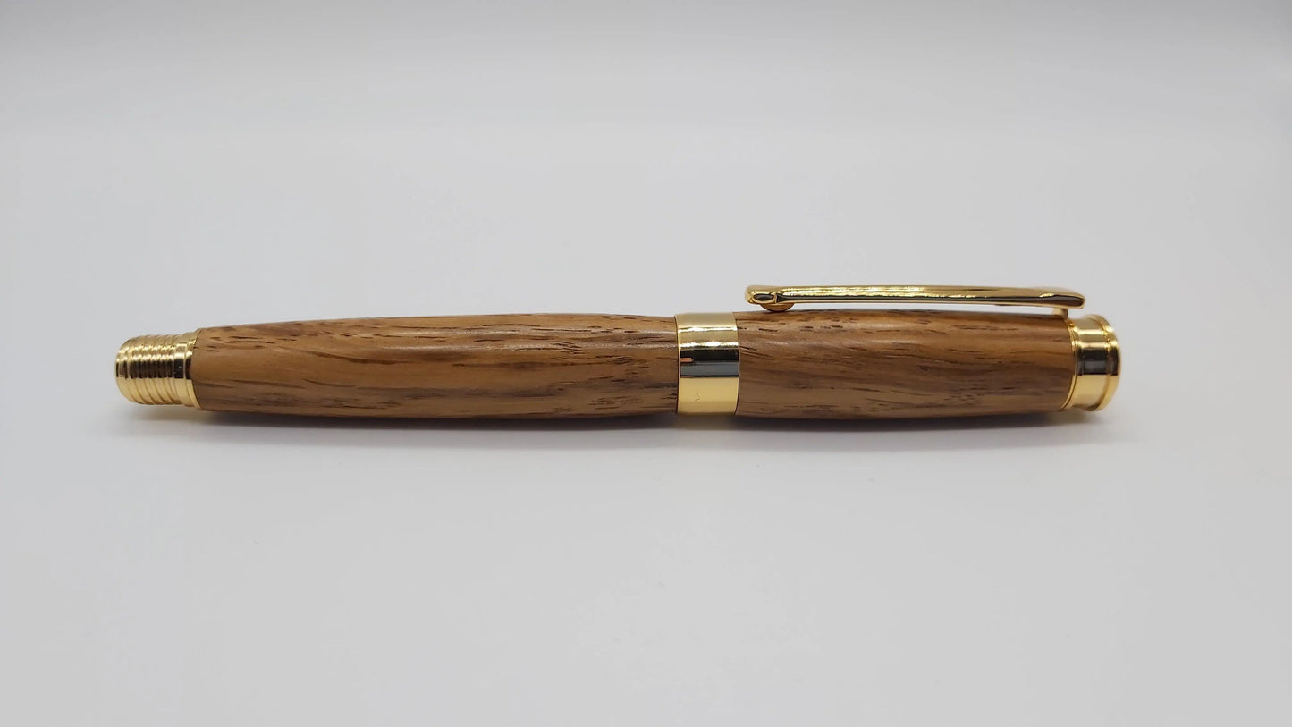 Rollerball pen handmade in Brown Oak DevonPens