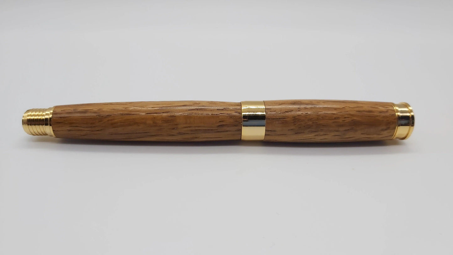 Rollerball pen handmade in Brown Oak DevonPens