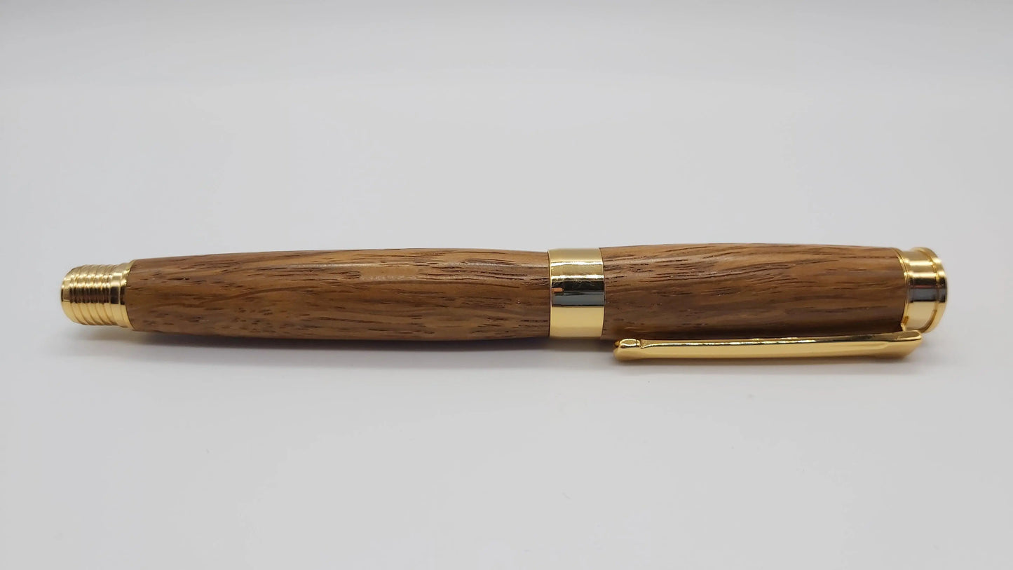 Rollerball pen handmade in Brown Oak DevonPens