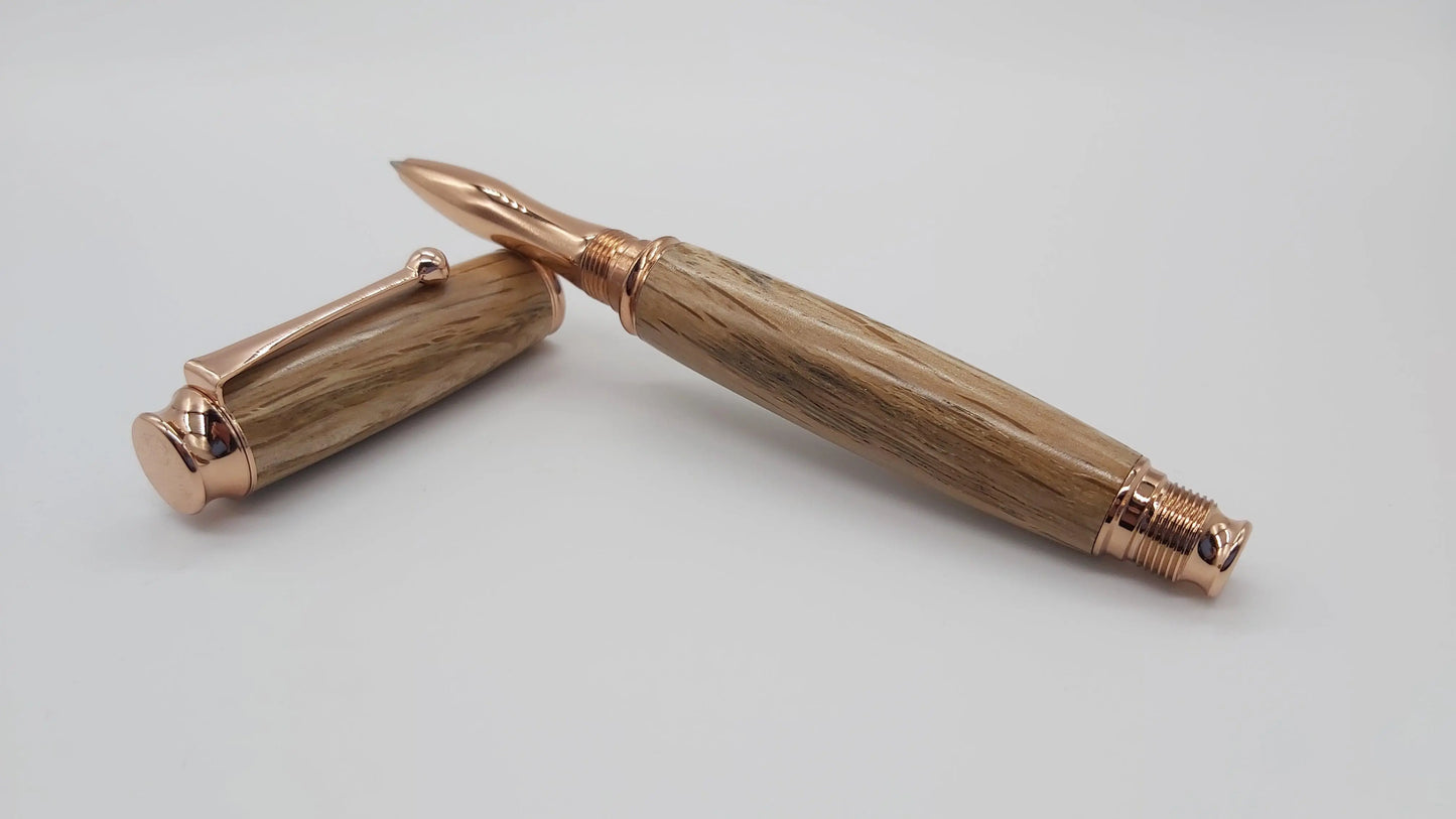 Rollerball pen in Holm Oak from Max gate, former home of Thomas Hardy DevonPens