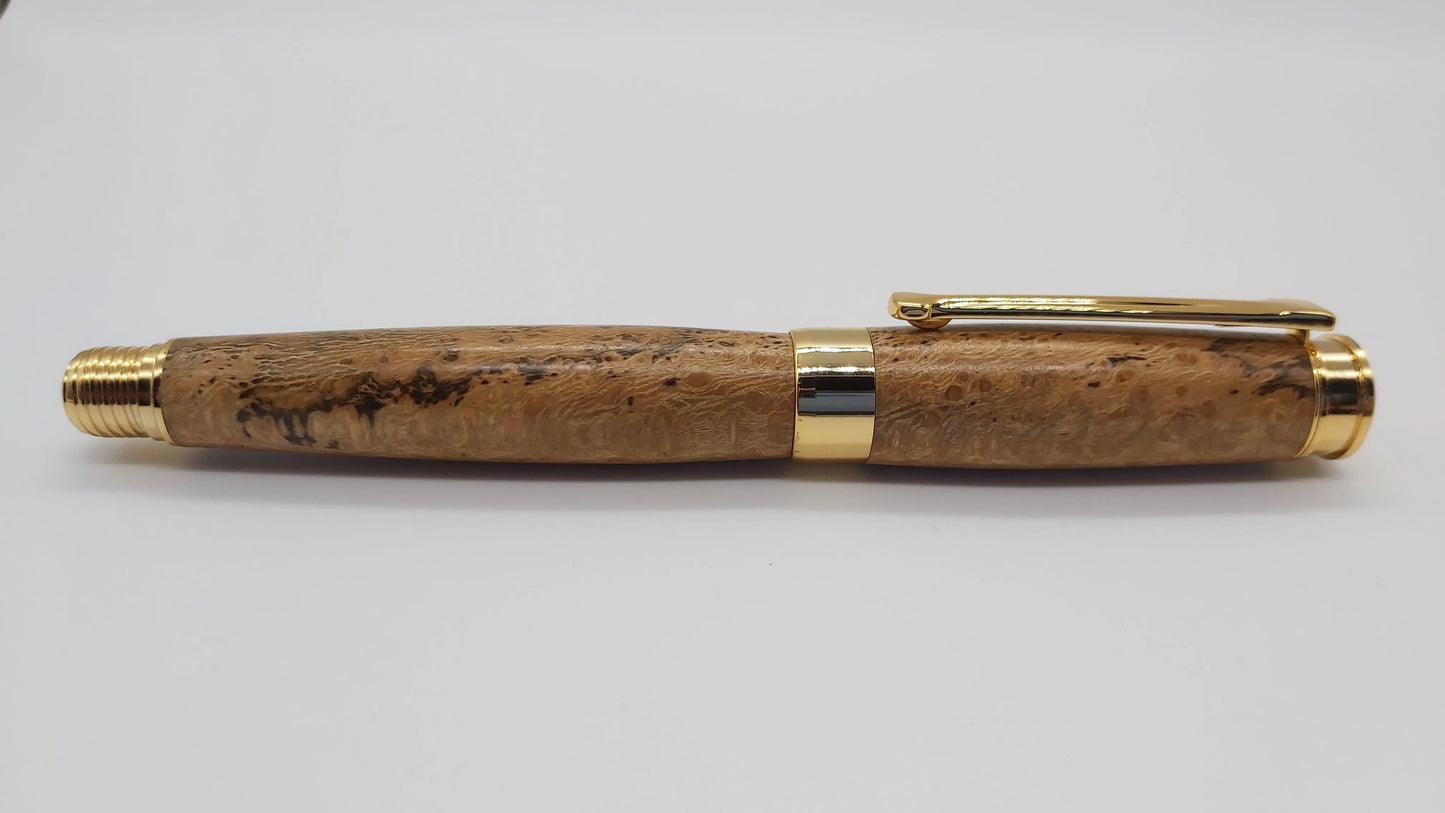 Rollerball pen in Lacewood from Powderham Castle Devon. DevonPens