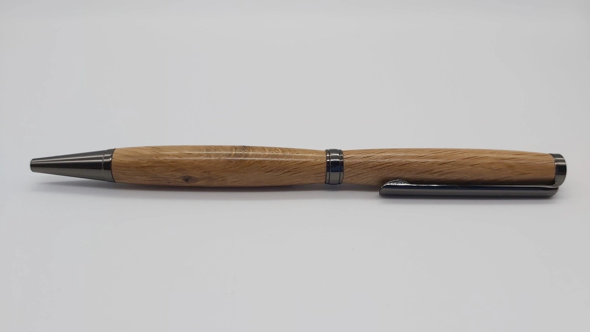 Saltram House Oak -  Slim Ballpoint pen - Gun metal fittings DevonPens