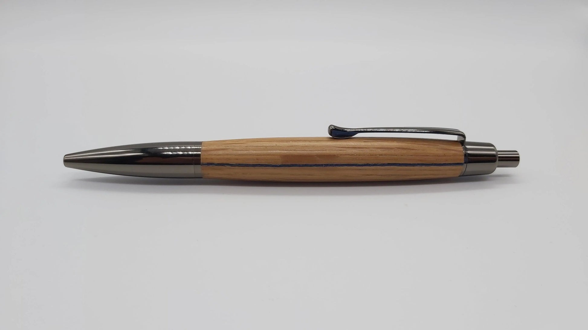 Thin blue line click pen in Scotch Whisky Cask Oak DevonPens